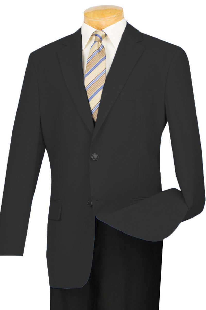 Mens 2 Button Poplin Dress Blazer in Black