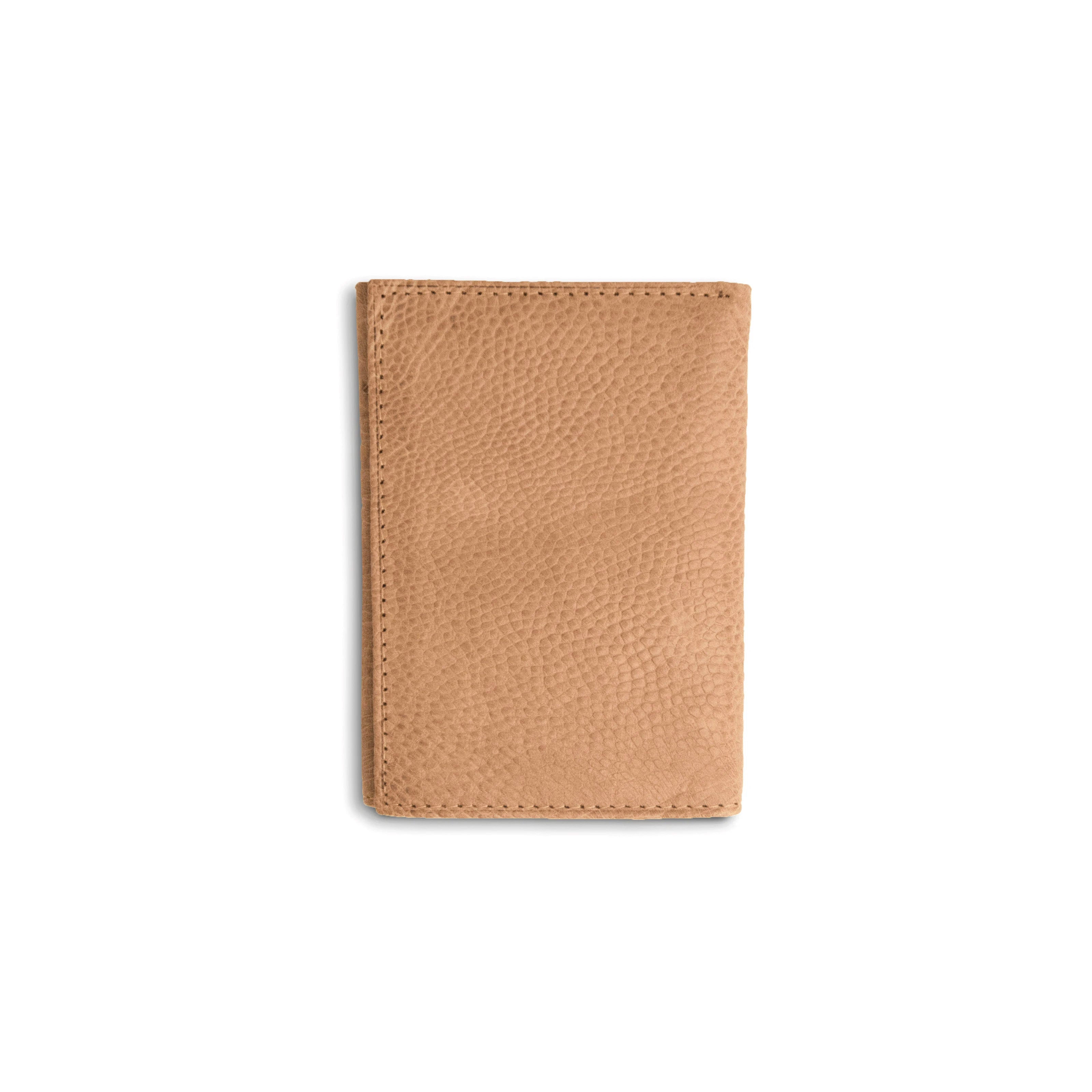 Mens Smooth Ostrich Trifold Wallet in Oryx Tan