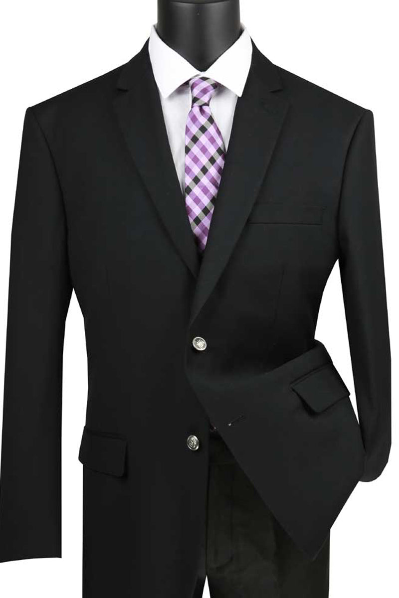 Mens Classic Wool Feel Blazer Sports Coat in Black