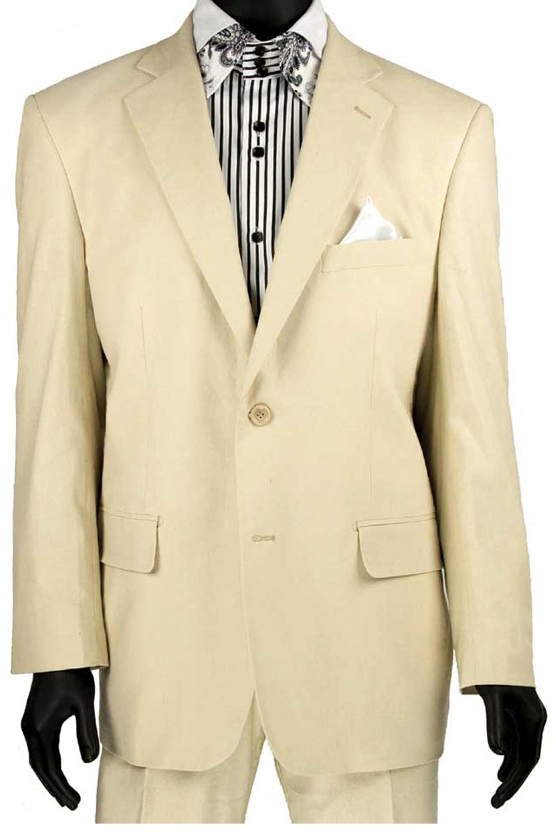 Mens 2 Button Linen Summer Suit in Natural