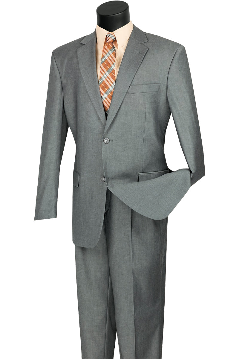 Mens 2 Button Classic Fit Pleated Pant Suit in Grey – alligatorwarehouse