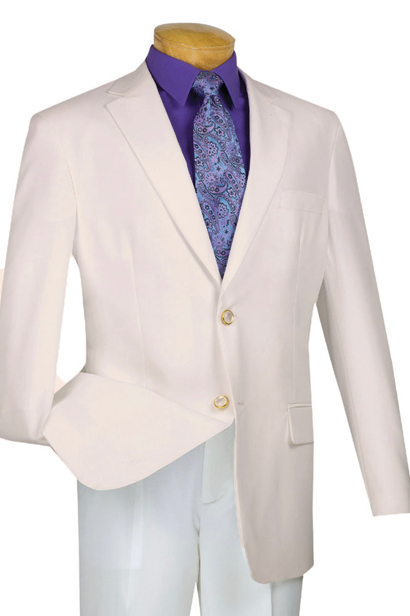 Mens 2 Button Poplin Dress Blazer in Ivory