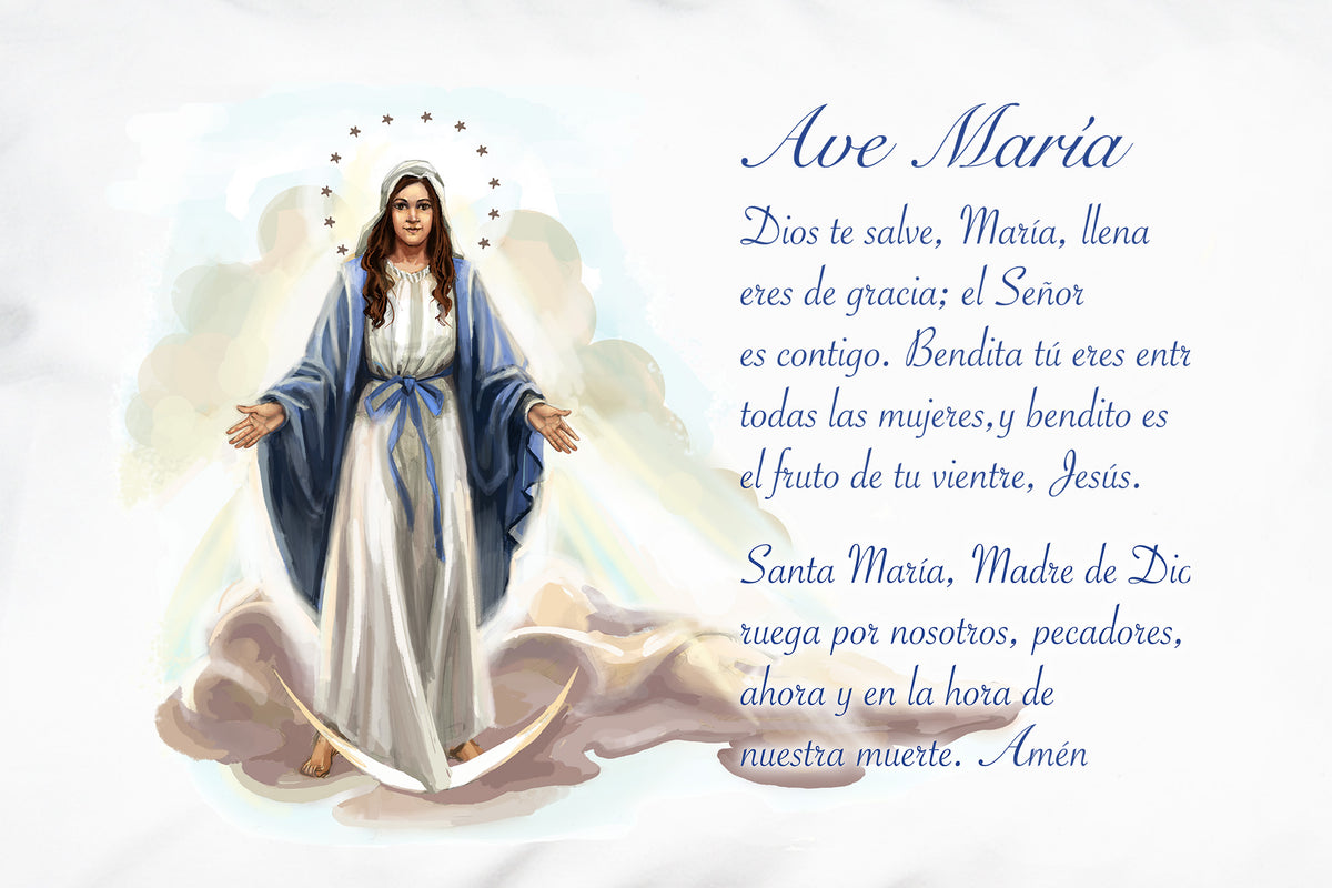 Ave María Haily Mary In Spanish Prayer Pillowcase Prayer Pillowcases