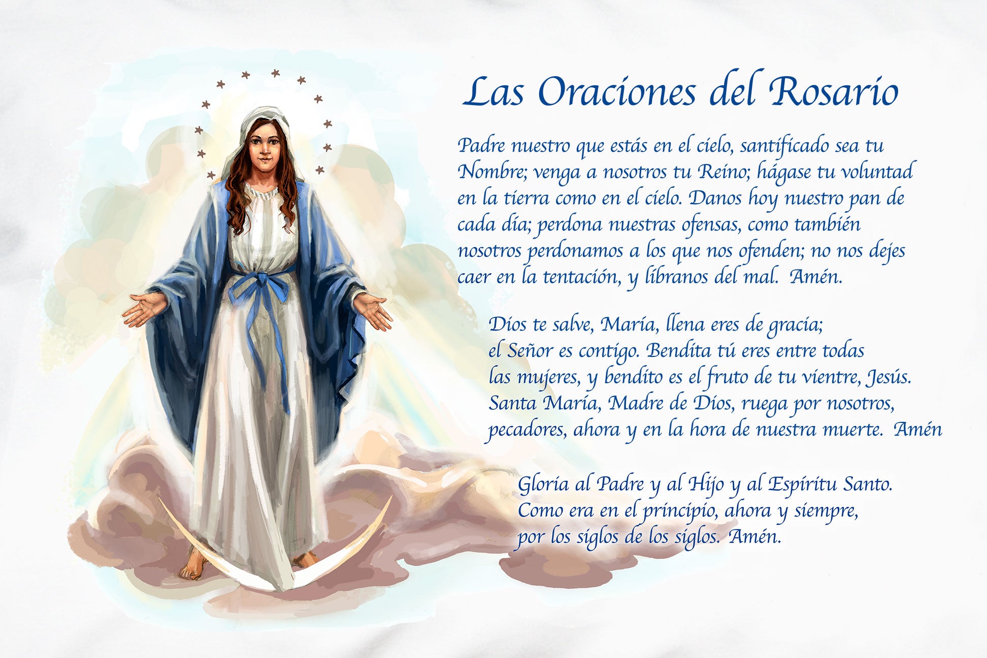 Rosary Prayers in Spanish | Oraciones del Rosario |Prayer Pillowcases