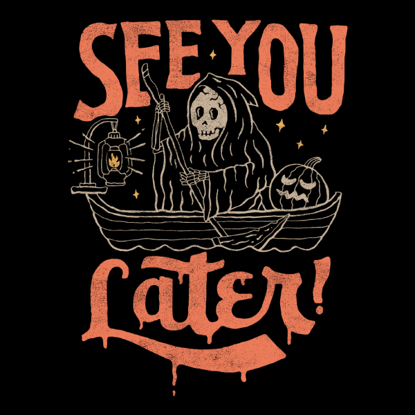 The Grim Reaper says: C'est la vie. and he shrugs. halloween tee