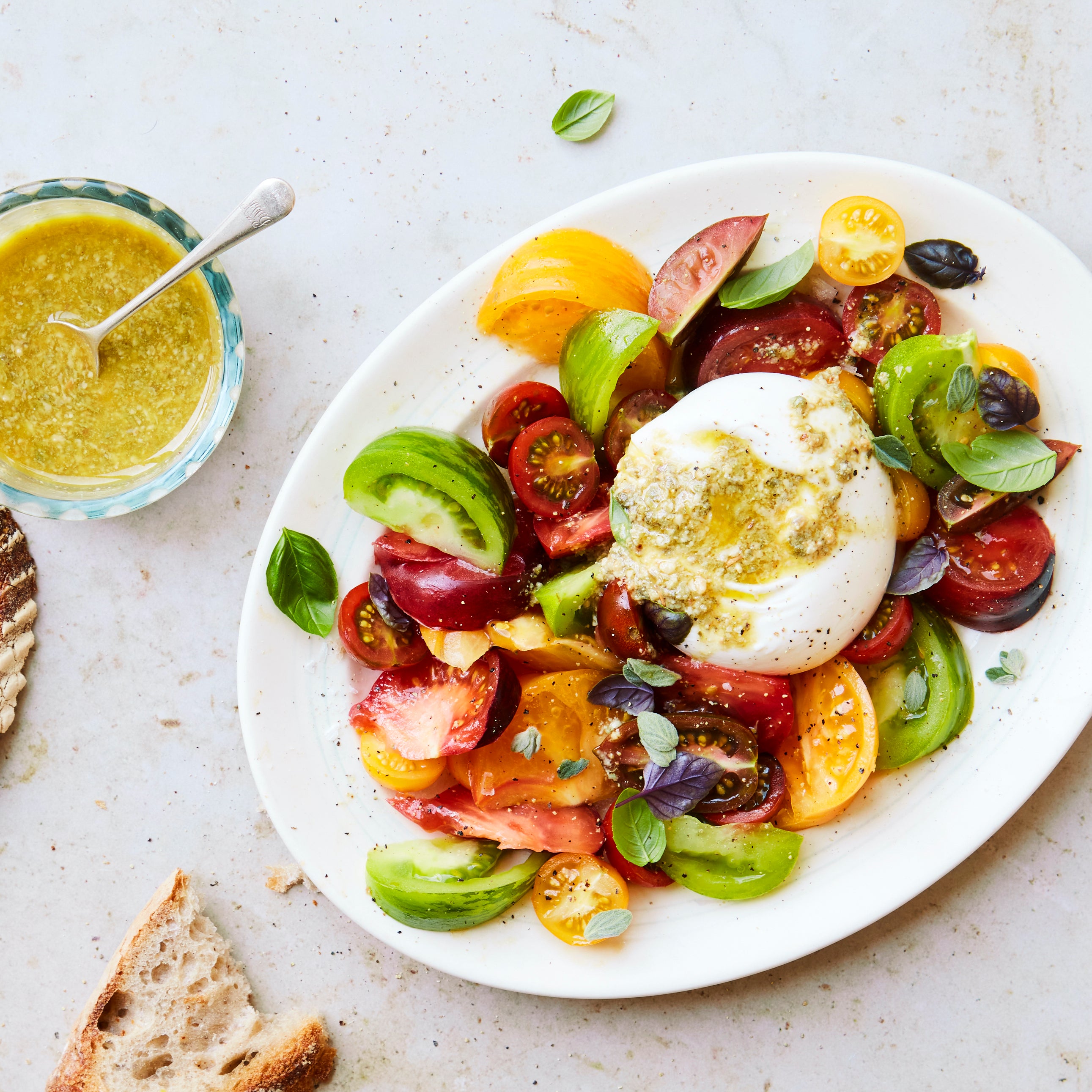 Burrata with fresh herbs