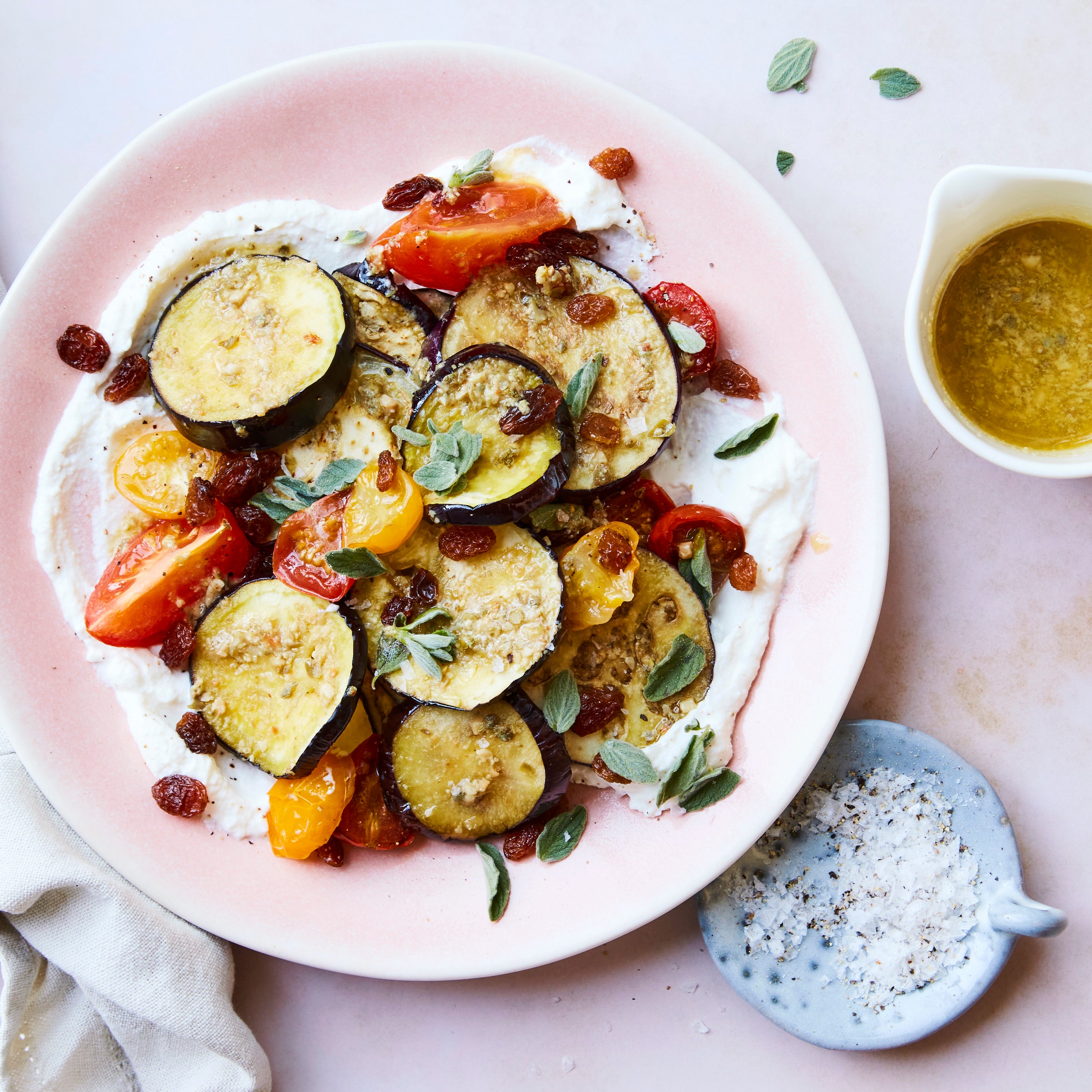 Roasted caponata & ricotta salad