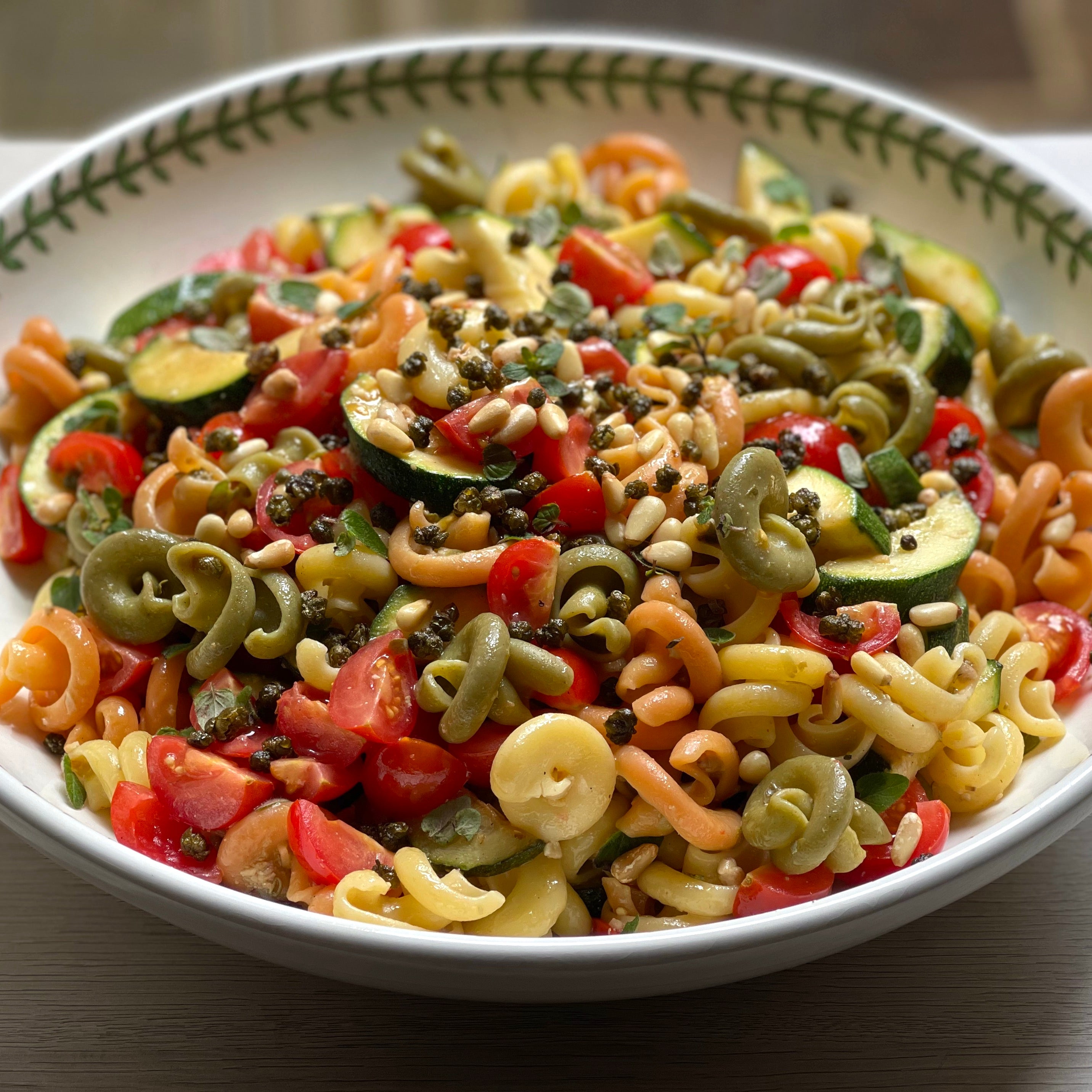 Hot pasta salad