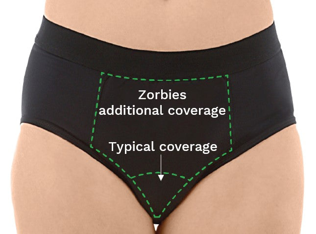 incontinence products for women - coverage area graphic