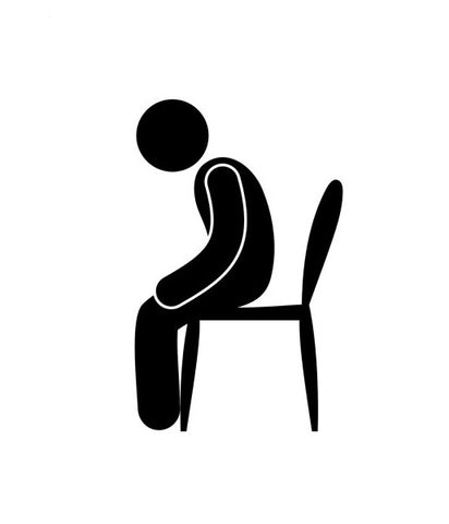 icon of a worried man sitting on a chair