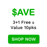 save on 3+1 Free & Value 10pks shop now icon