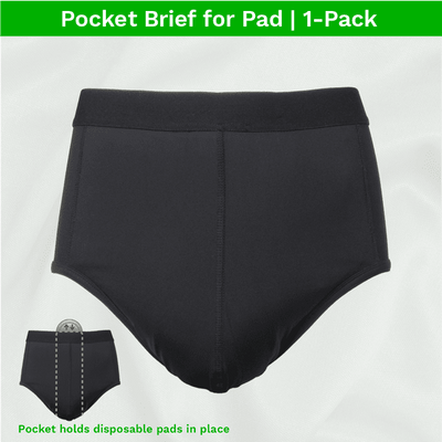 Men's Washable Incontinence Underwear, Pocket Brief for Disposable Pad, 1  Pair, zorbies.com