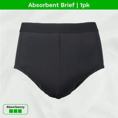 Men's Washable Incontinence Underwear, Absorbent Brief, 1 Pair, zorbies.com