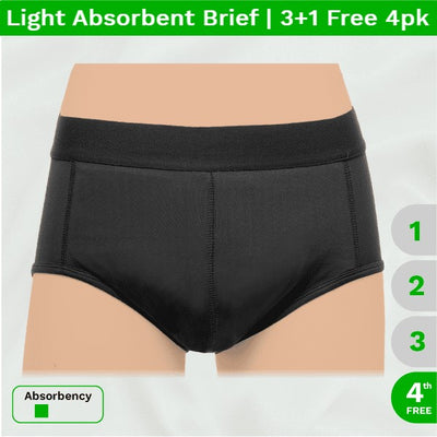 Men's Reusable Incontinence Underwear, Light Absorbent Sport Brief
