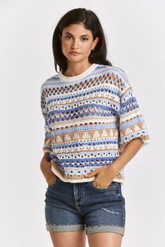 Tanner Crochet Sweater Beach Day DEAR JOHN