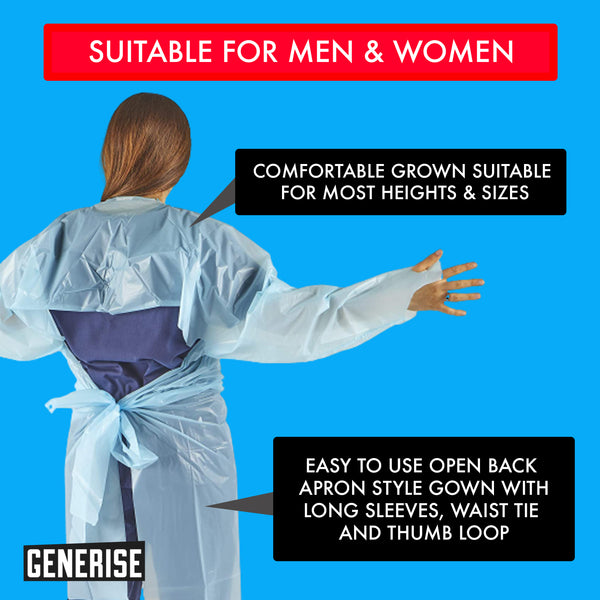 Generise Fluid Resistant Isolation Gown - Blue 1