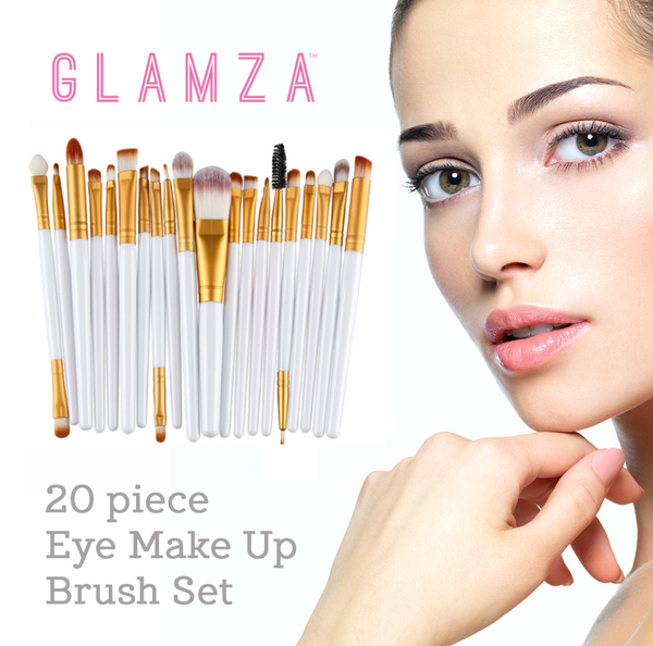 20pc Eye Make Up Brushes Set - White 0