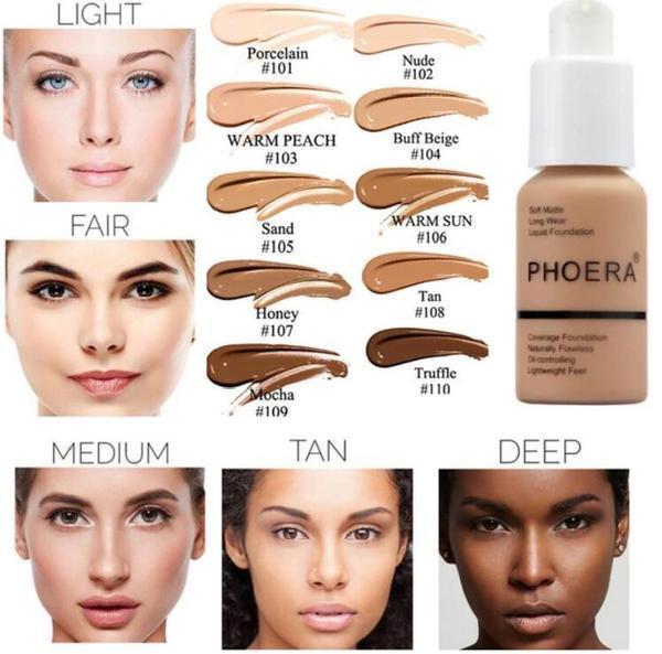 Phoera Flawless Matte Liquid Foundation - (SOME SHADES ON BACK ORDER - SEE DESCRIPTION) 1