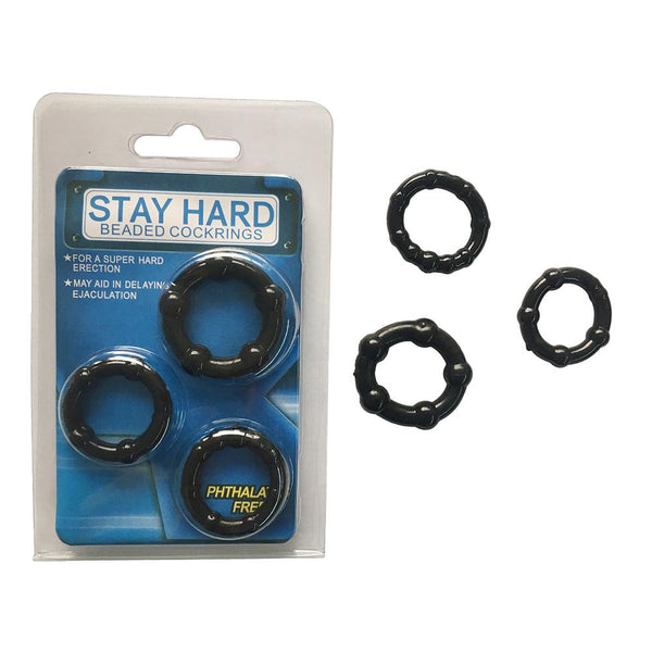 Generise Stay Hard Beaded Cock Rings 3 Pack 1