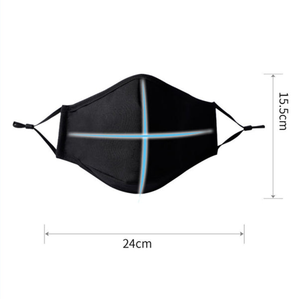 Generise Reusable Adjustable Face Mask with Filter Pocket and PM 2.5 Filter- Unisex- Black 2