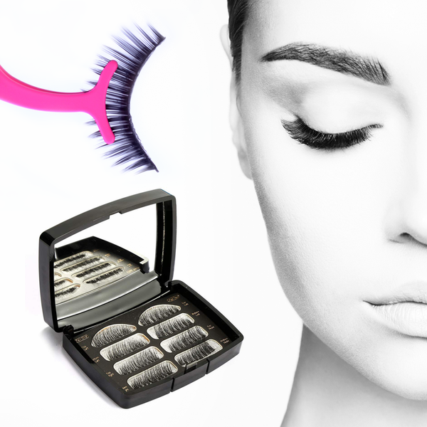 Glamza Magnetic False Eyelash Set in Black Case With Mirror and Eyelash Applicator 0