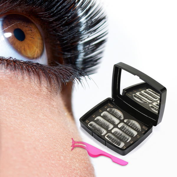 Glamza Magnetic False Eyelash Set in Black Case With Mirror and Eyelash Applicator 1