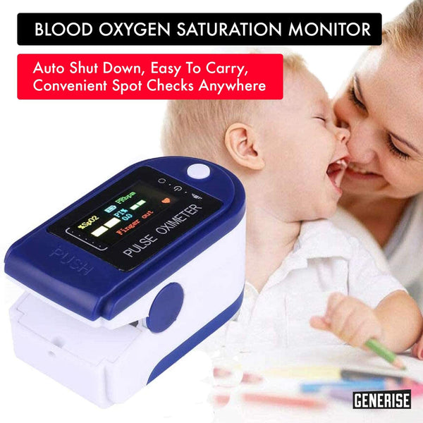 Oxygen Saturation Monitor Kit - Pulse Oximeter for Adults & Children - Blood Oxygen Monitor with Large Clear OLED Display - SPO2 & PR Detection Inc Surgical Masks & Batteries 6
