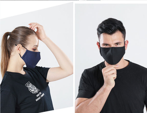Generise Reusable Adjustable Face Mask with Filter Pocket and PM 2.5 Filter- Unisex- Black 3