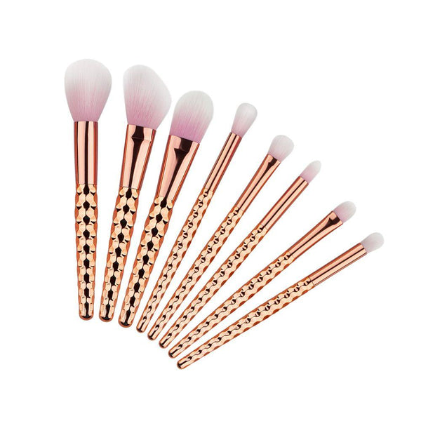 8pc Luxury Rose Gold Make Up Brushes 0