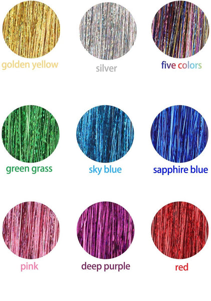 Glamza Sparkling Hair Tinsel - 9 Bright Colours to Choose From! 1