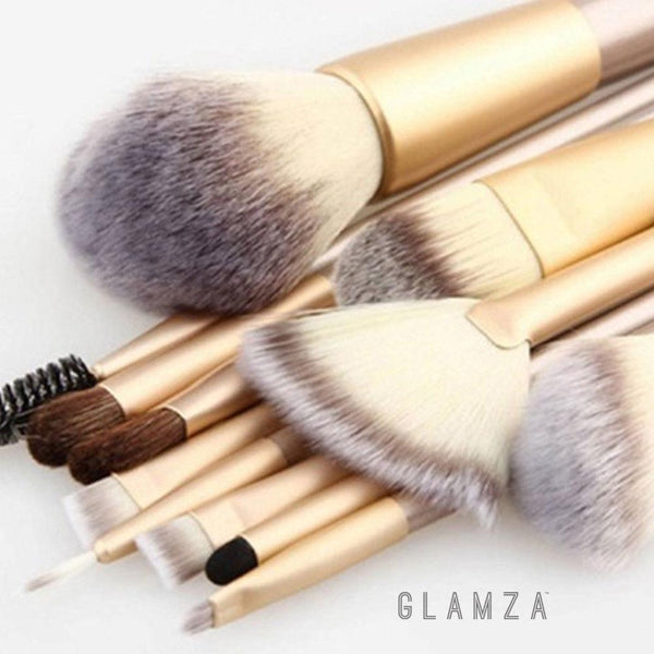 Glamza 12pc Champagne Makeup Brush Set 2