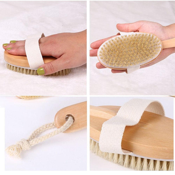 Glamza Pro Long Handle Dry Skin Body Brush 3