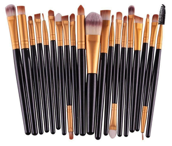 Glamza 20pc Makeup Brush Set - Black 0