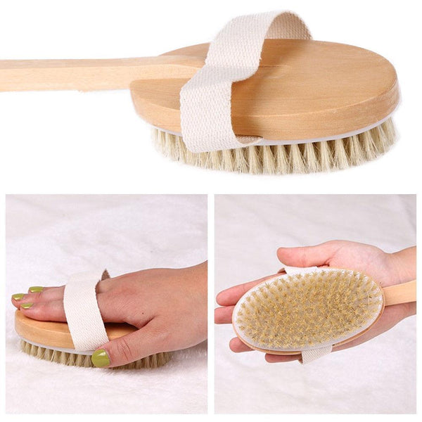 Glamza Pro Long Handle Dry Skin Body Brush 9