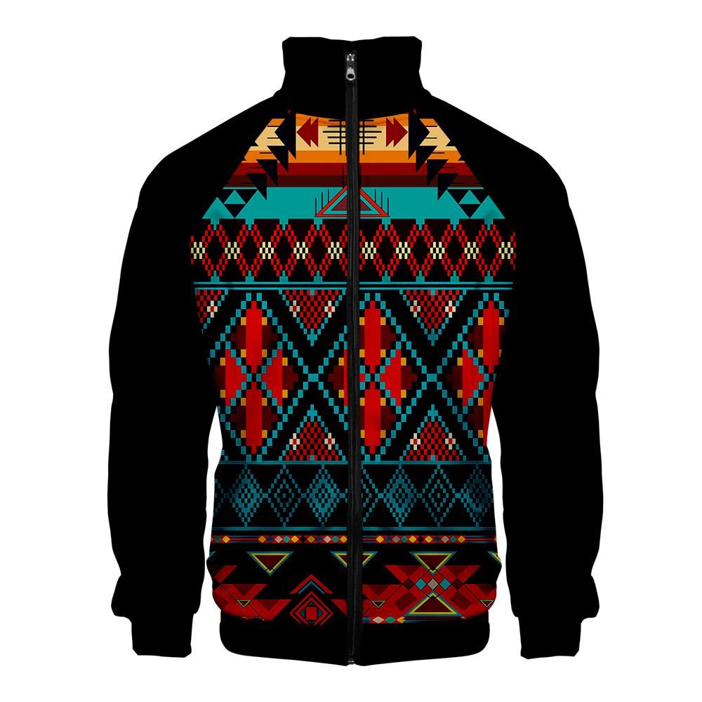 Black Tribe Pattern Native American Jacket – Powwow Store