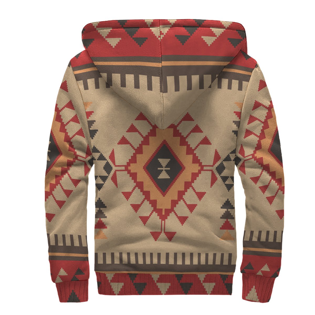 Tribal Ethnic Seamless Pattern Geometric Sherpa Hoodie – Powwow Store