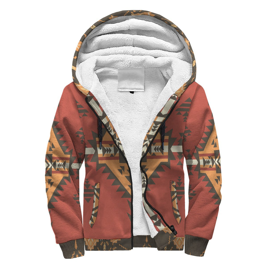 Red Native American 3D Sherpa Hoodie – Powwow Store