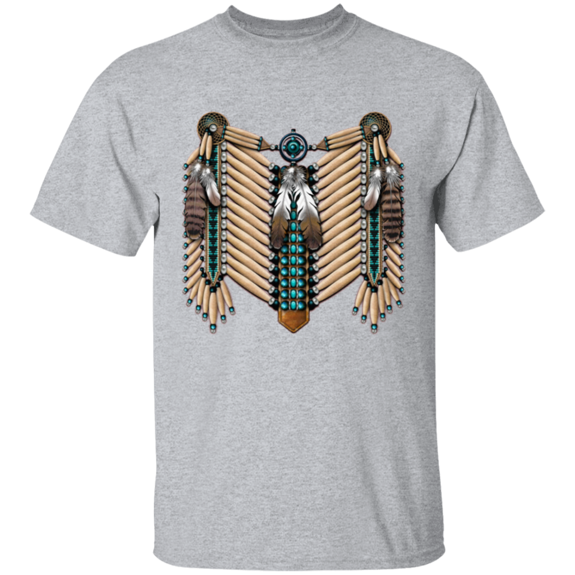Ivory and Brown Native American Breastplate T-Shirt – Powwow Store