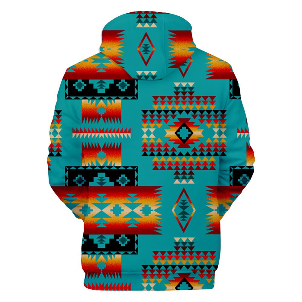 Blue Native Tribes Pattern Native American All Over Hoodie – Powwow Store
