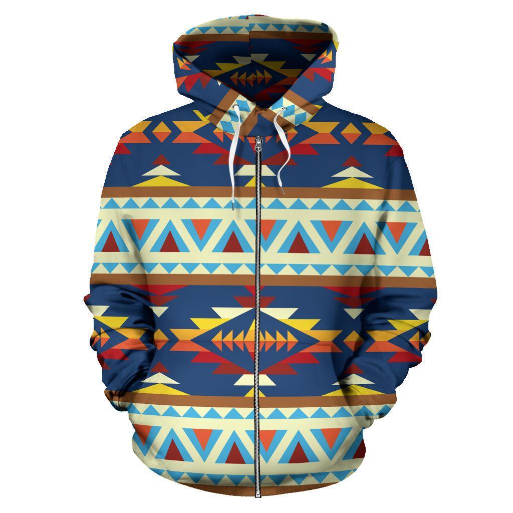 Pattern Geometric 3D Native American Zipper Hoodies no link – Powwow Store