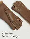 YISEVEN Womens  Lambskin Shearling Leather Gloves