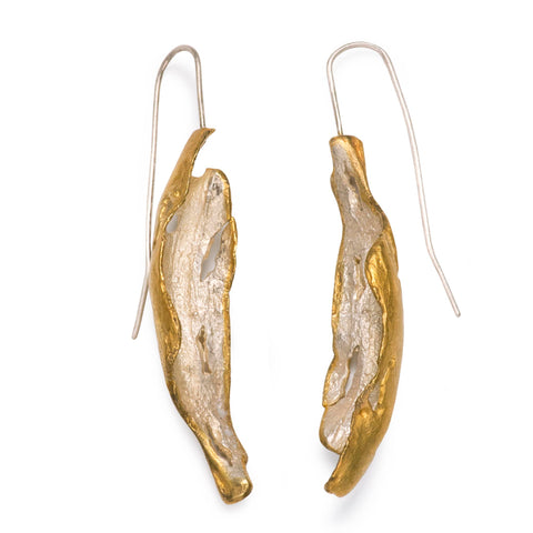 18ct Gold-Plated Silver Earth and Fire Earrings by Roberta Pederzoli