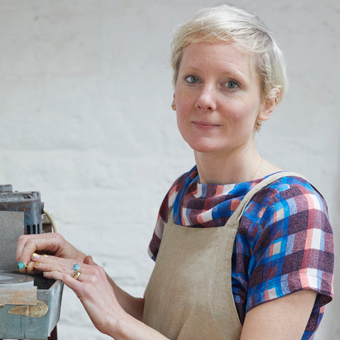 Jeweller Heidi Hockenjos in her workshop 