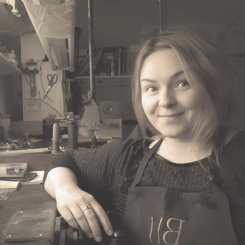 Jeweller Agata Karwowska in her studio