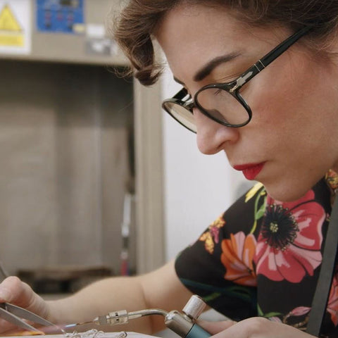 Katherine Brunacci at her jewellery bench