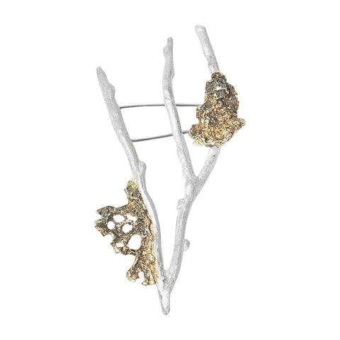 Part Oxidised Sterling Silver Lichen Brooch by Roberta Pederzoli