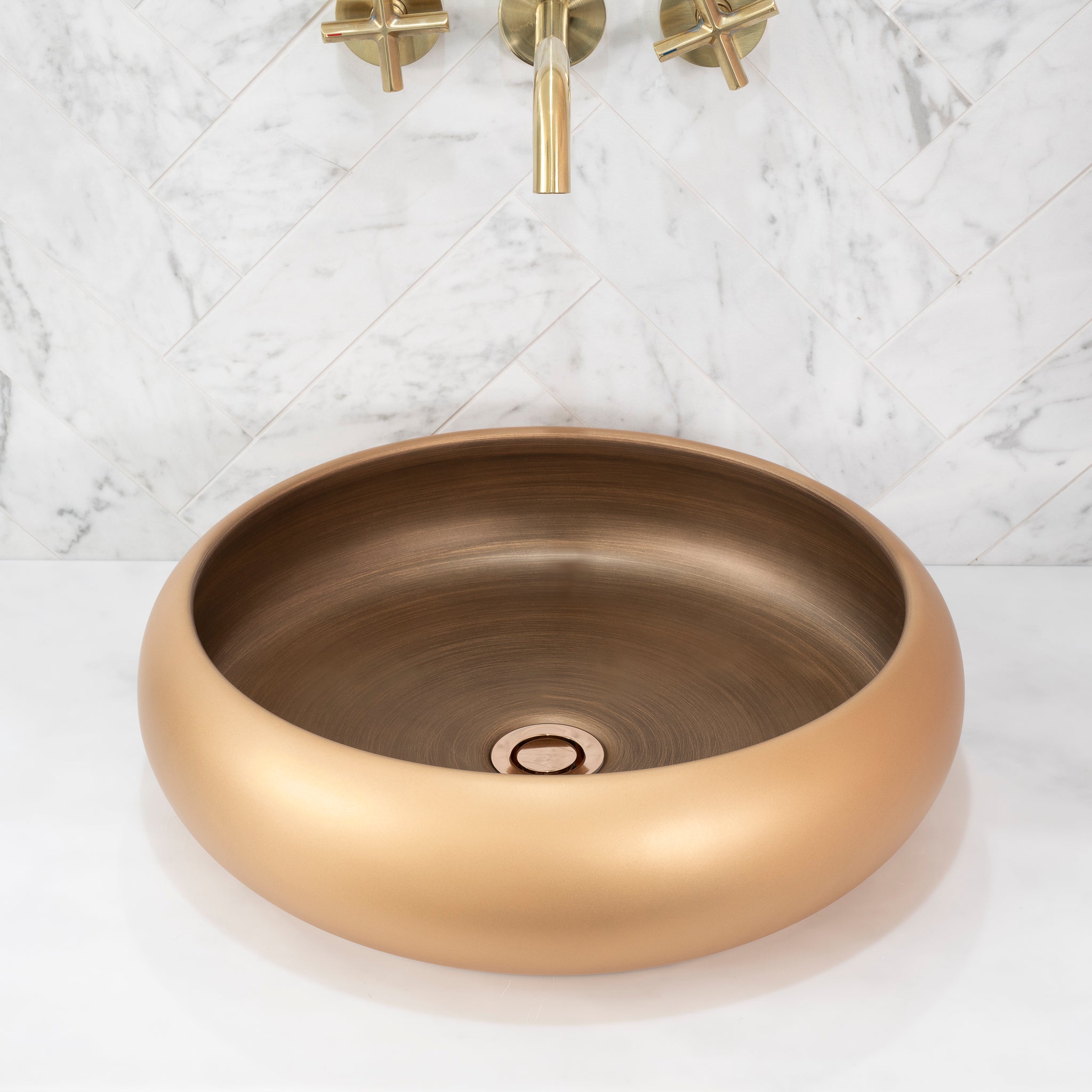 Disco Plus 415mm Above-Counter Basin, Matte Bronze