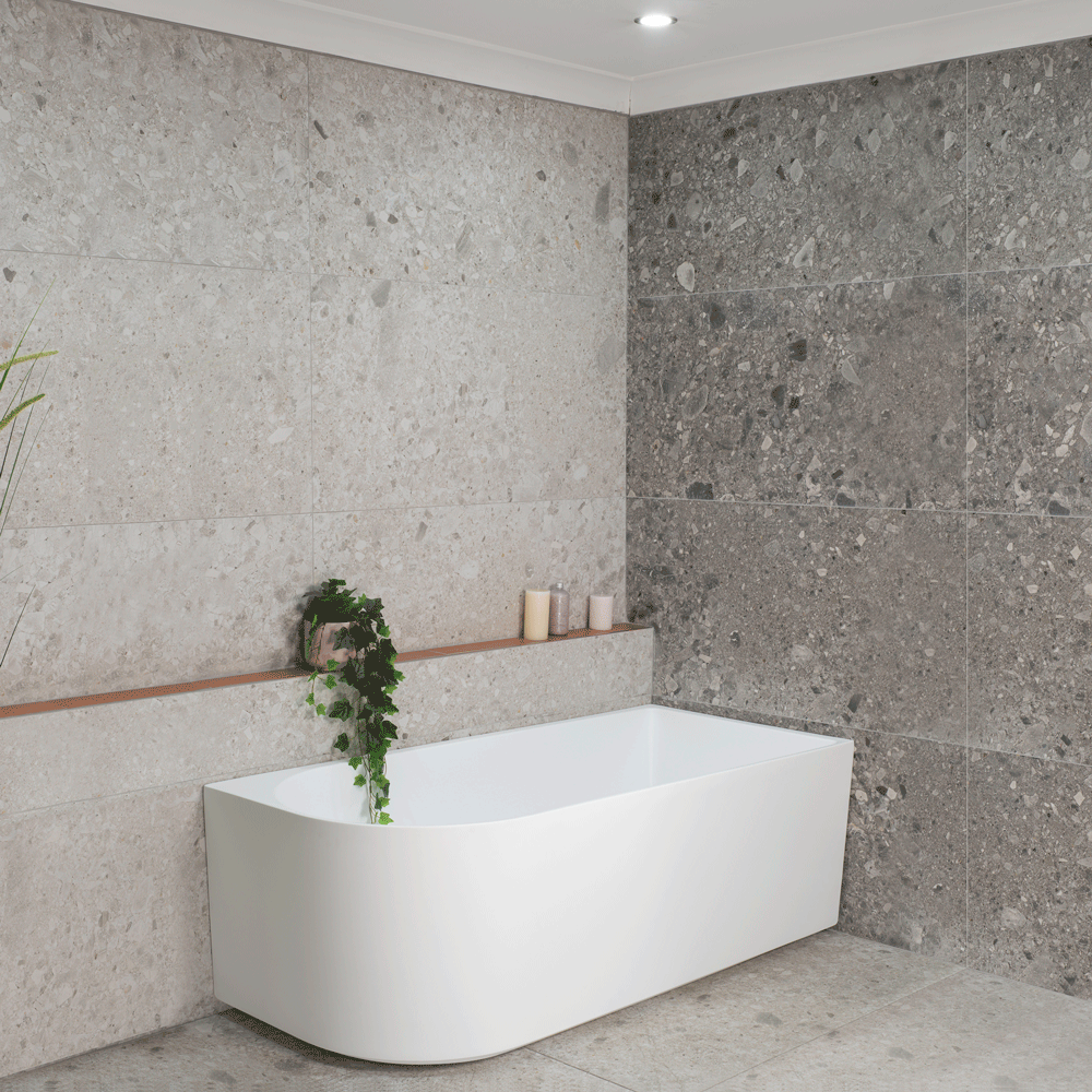 Arco 1500mm Freestanding Right Corner Bath, Gloss White