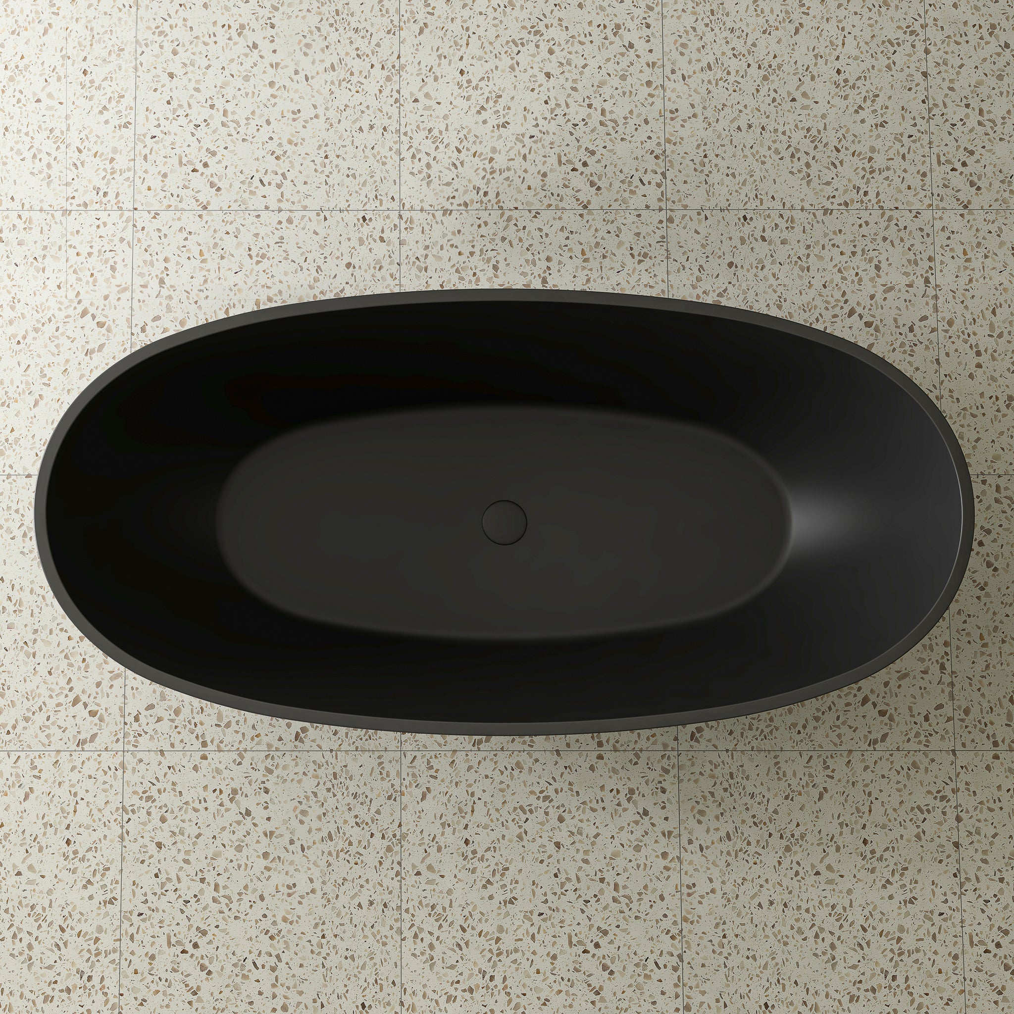 Byron Egg 1500mm Oval Freestanding Bath, Matte Black