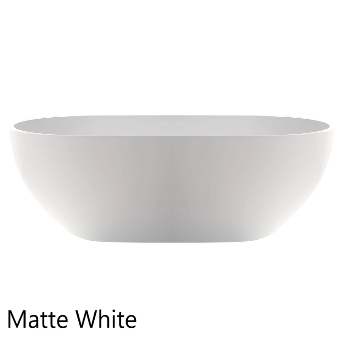 Byron Egg 1300mm Oval Freestanding Bath, Matte White